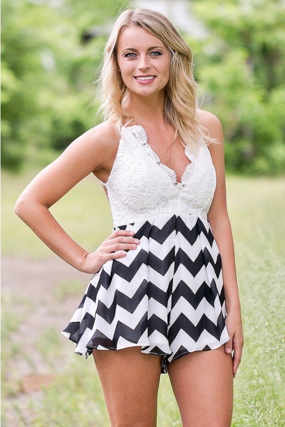 Black and white romper clearance