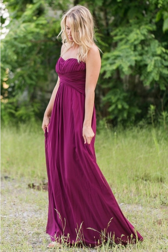Plum purple deals bridesmaid dresses