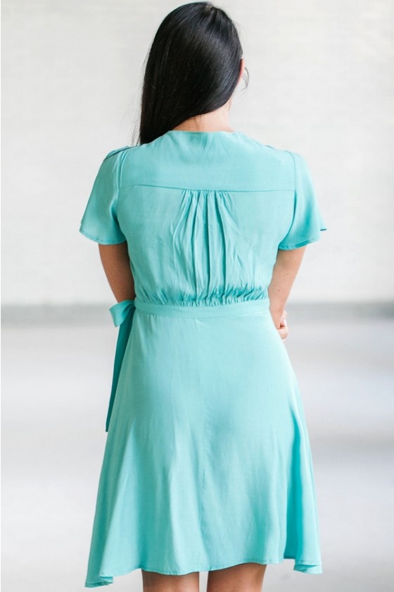Aqua Wrap Dress Cute Online Boutique Summer Dress Aqua Blue