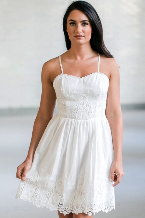 White Eyelet Dress, Cute White Summer 