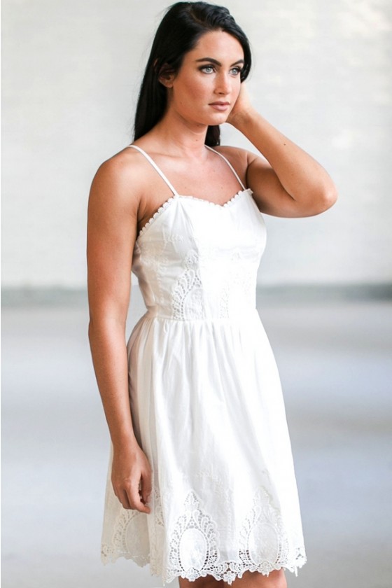 White Eyelet Dress, Cute White Summer Dresses Online, White Sundress,  Online Boutique Dress Lily Boutique