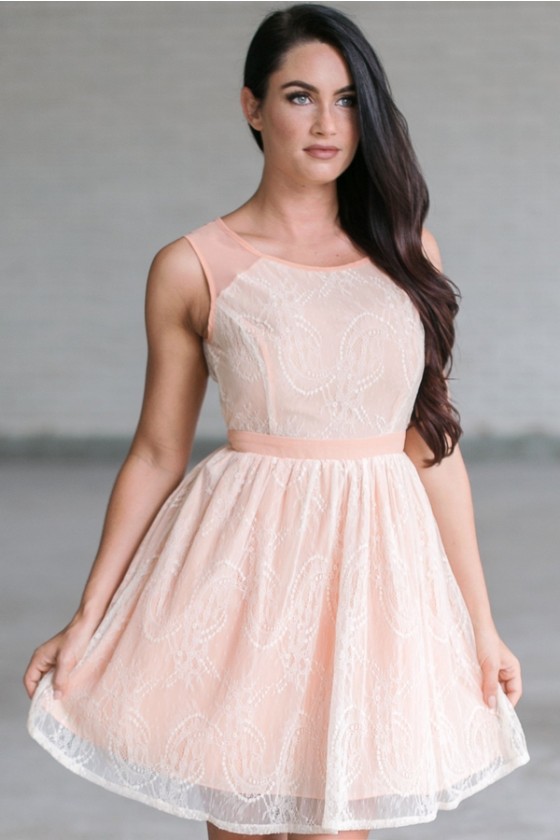 Peach a line dress store