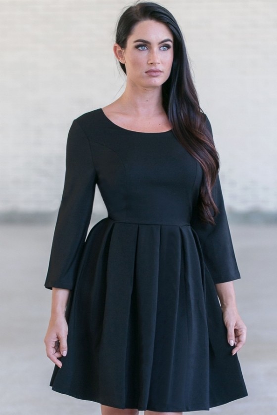 a line black dresses