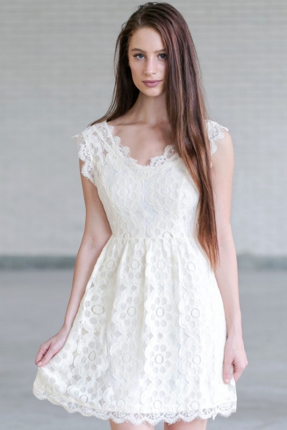 cream lace dress