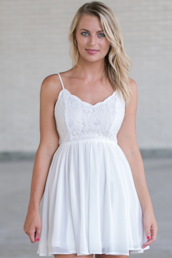 white lace chiffon dress