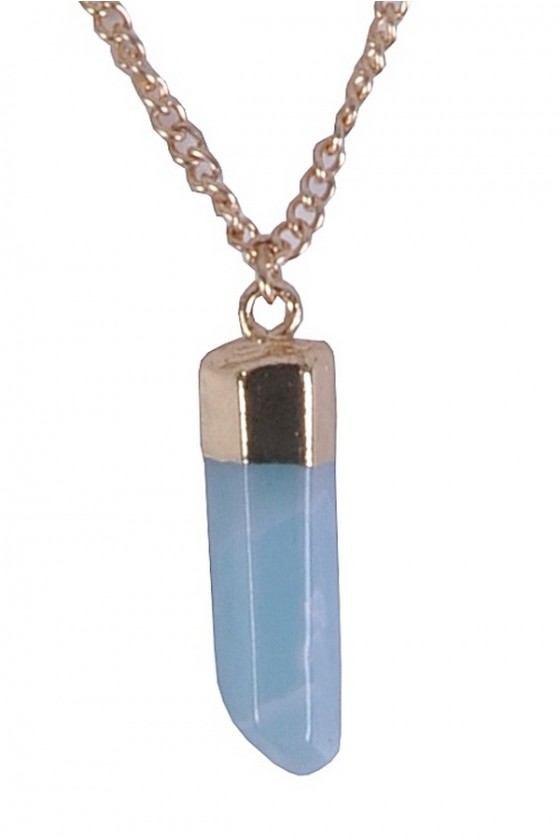 Brazilian Blue Quartz Necklace for Sale | Spectral Stone and Wood