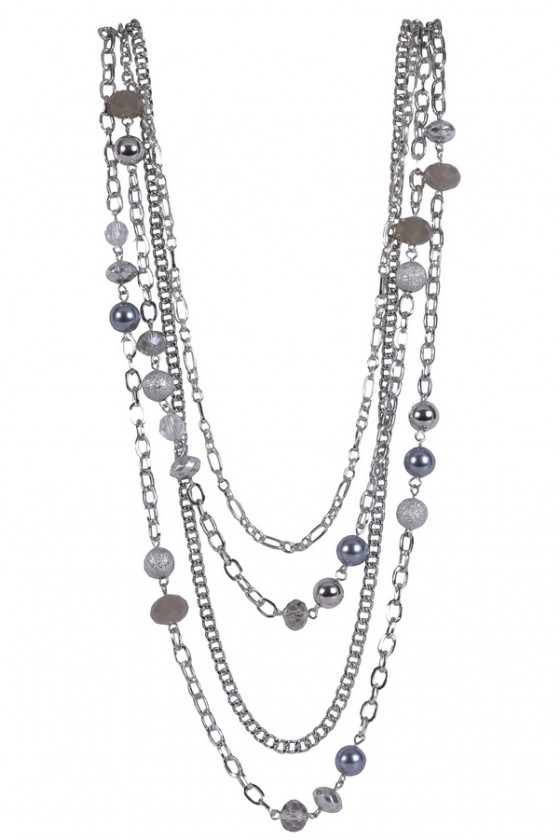 silver necklace beads