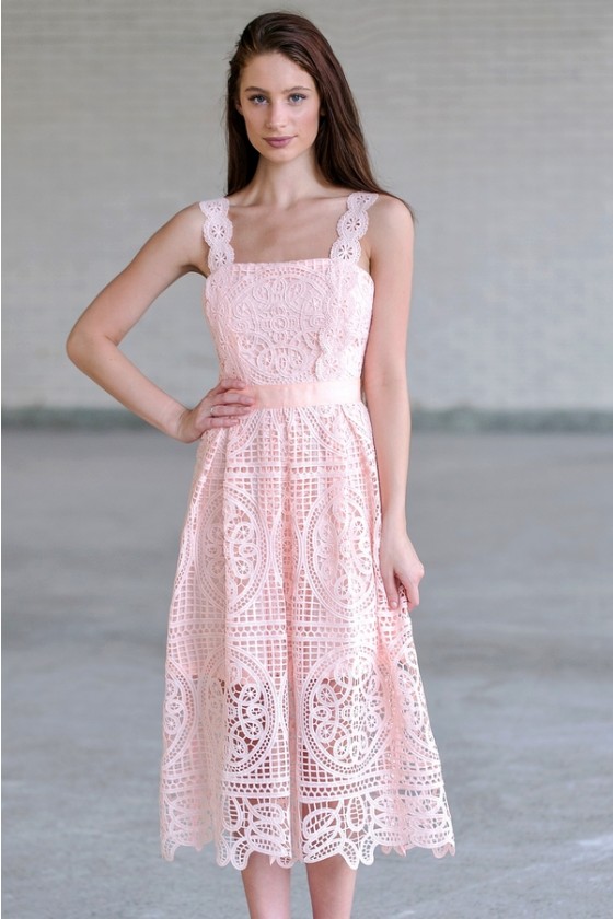 pink lace summer dress