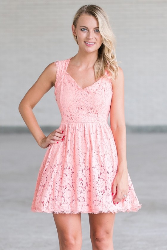 She s the One Lace A Line Dress in Cotton Candy Pink