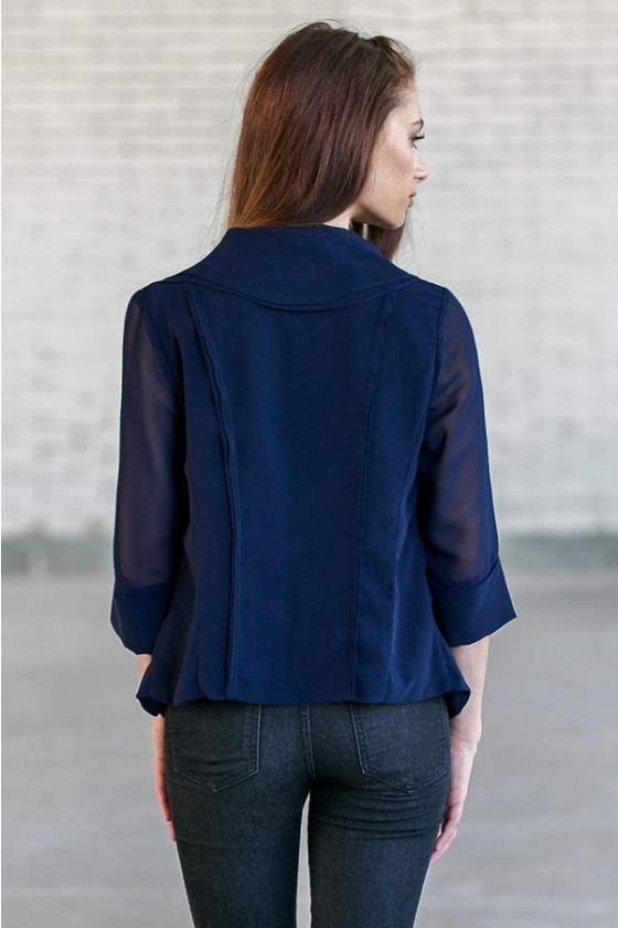Navy blue chiffon jacket store