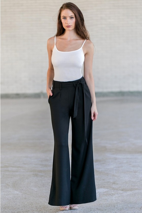 Legs For Miles Wide Leg Dress Pants in Black