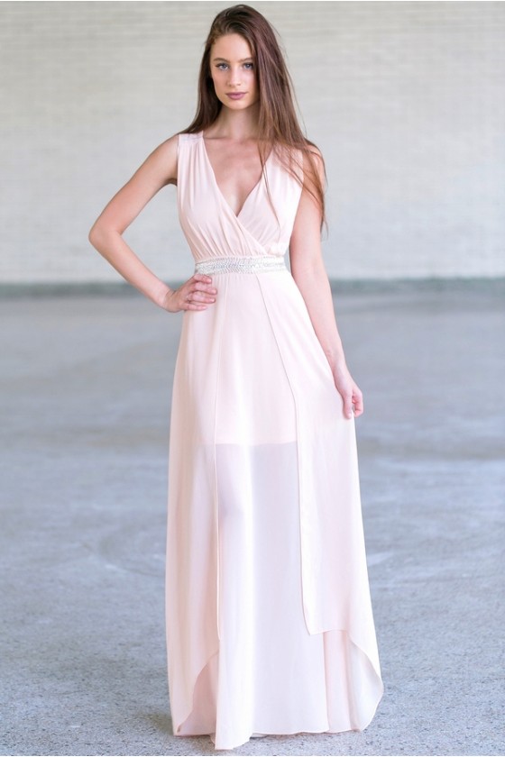 pink chiffon maxi