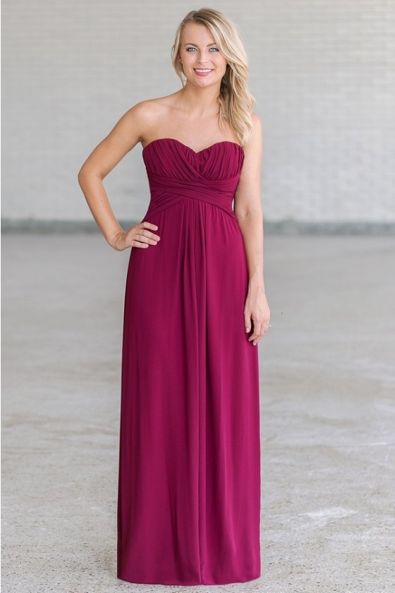 bridesmaid strapless dresses