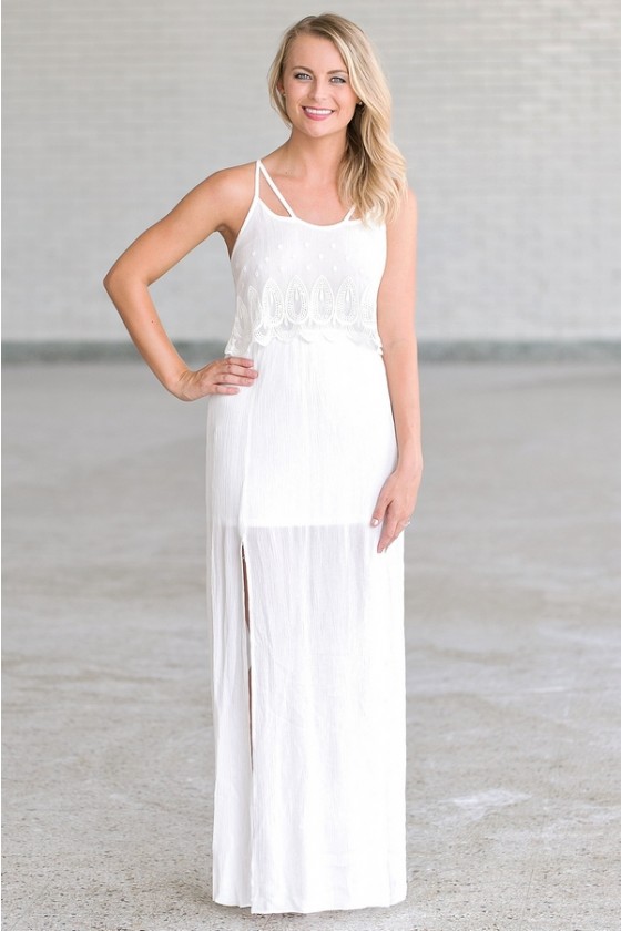 white ivory maxi dress