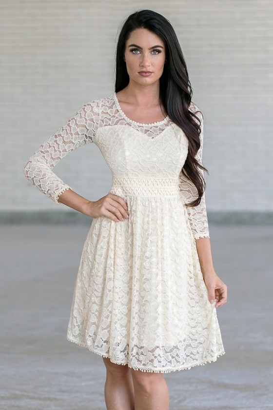 white quarter sleeve dress