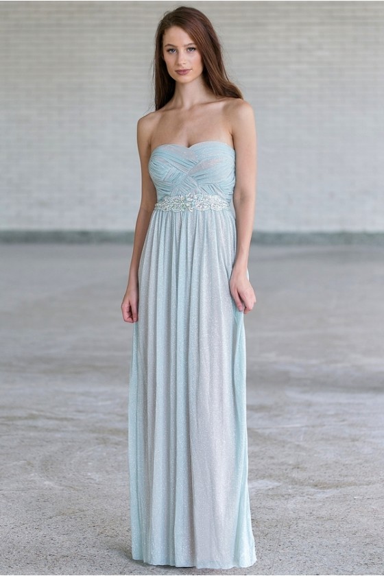 Aqua embellished chiffon gown top