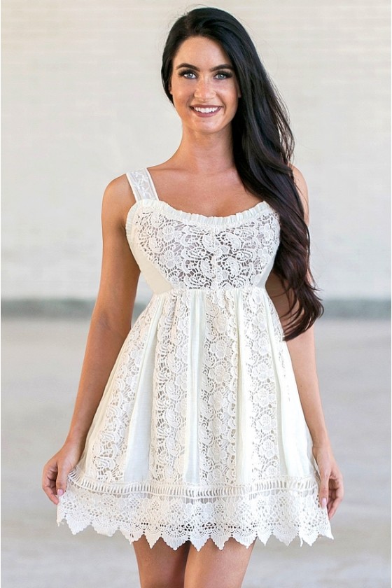 Bohemian Babydoll Crochet Lace Cotton Dress