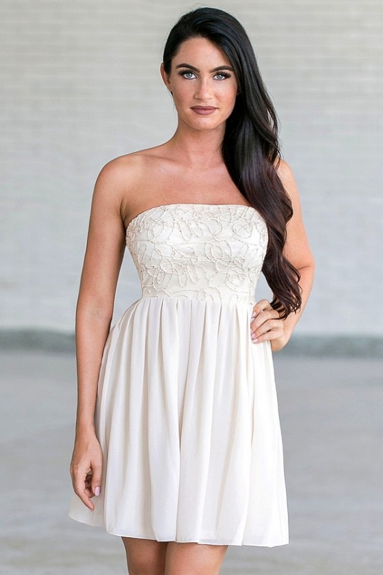 Strapless clearance white sundress