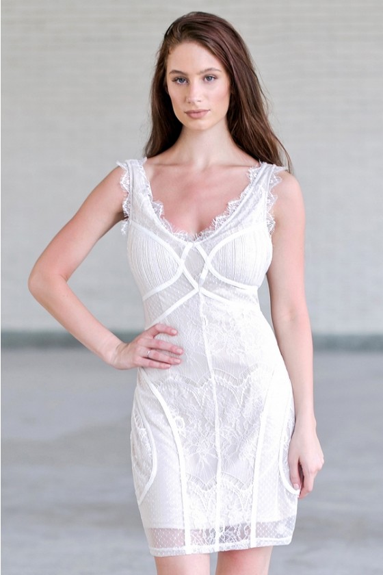White fitted sale bodycon dress