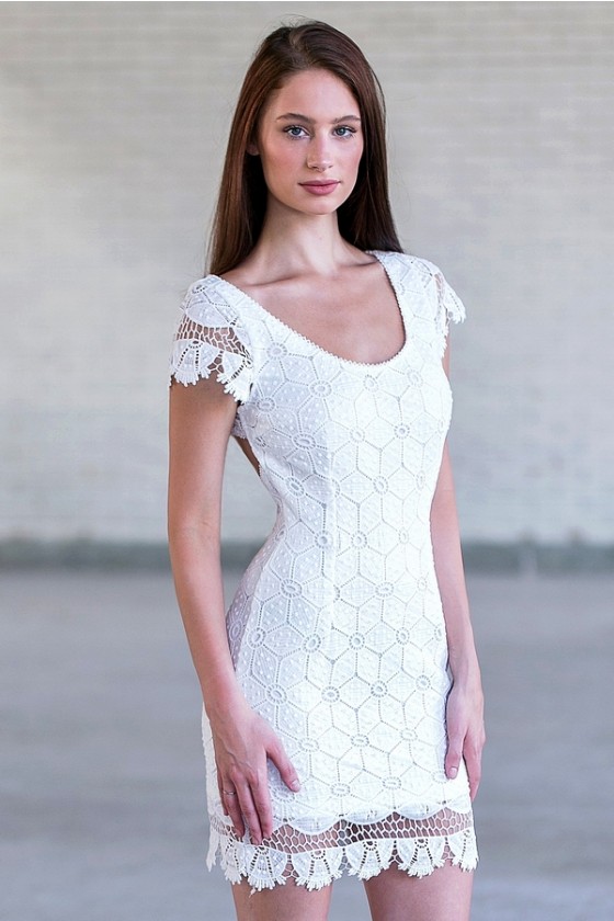 Dress white lace clearance