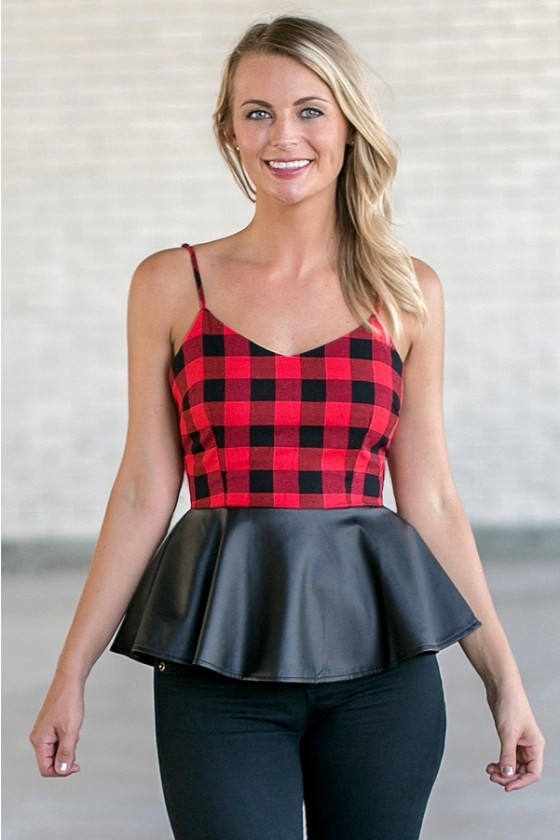 plaid peplum