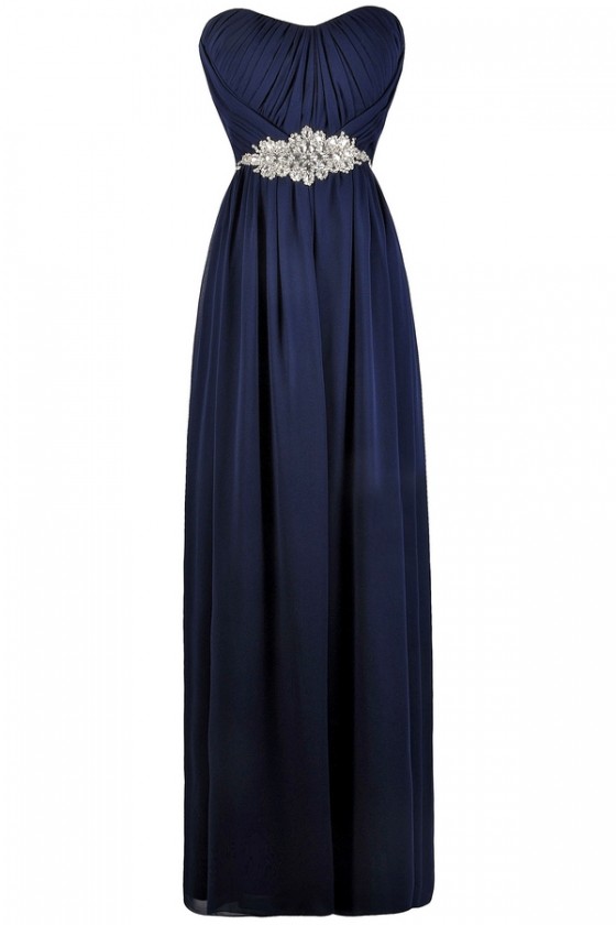 navy maxi prom dress