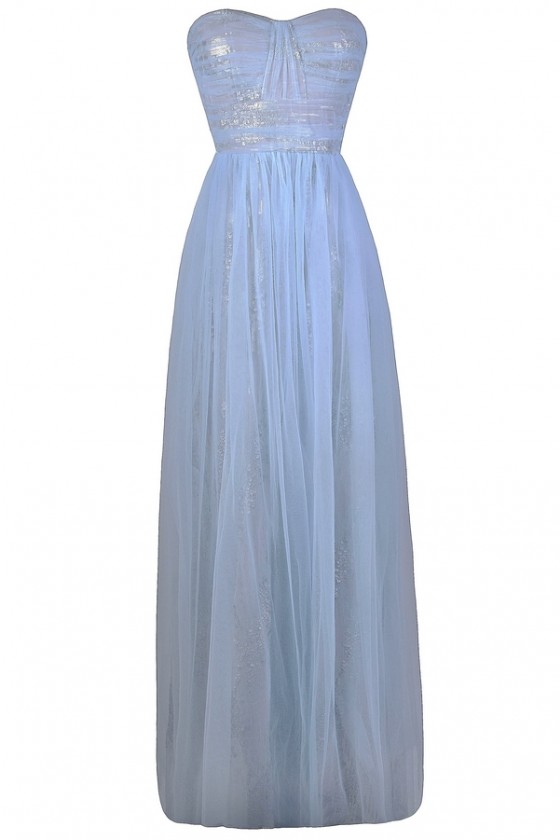 blue sparkly maxi dress