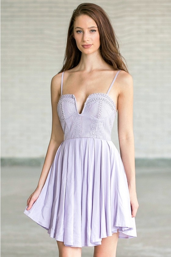 Lavender Fields Lace Romper Dress