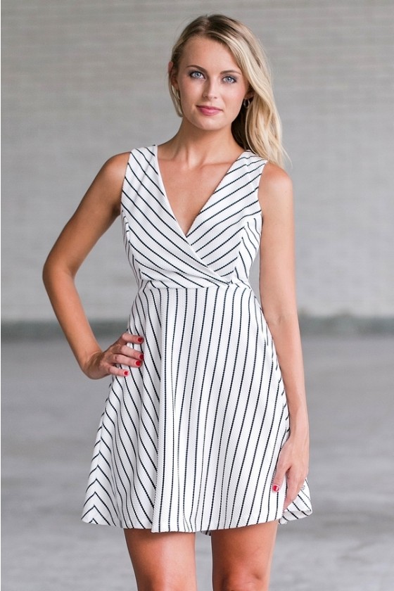 black and white stripe dress