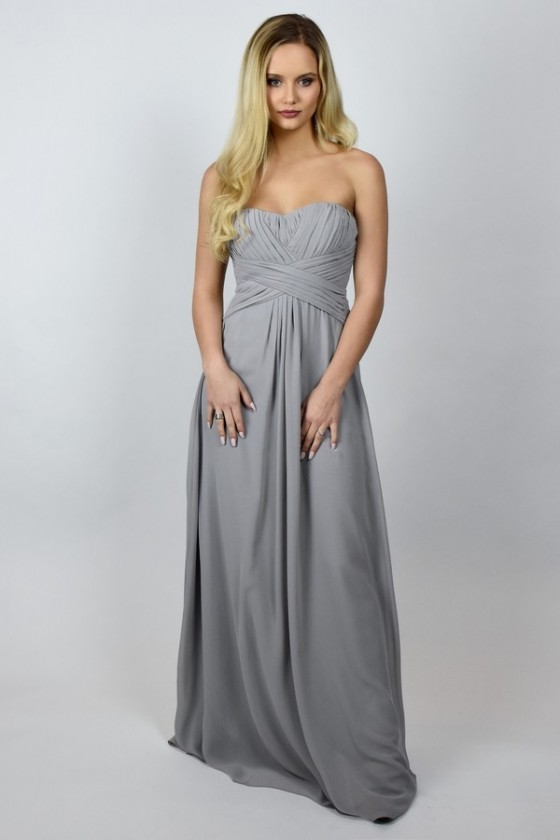 Grey chiffon sales bridesmaid dresses