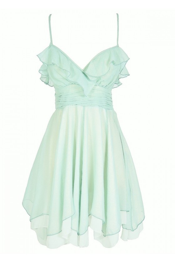 mint green flowy dress