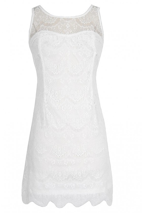 lace overlay dress white