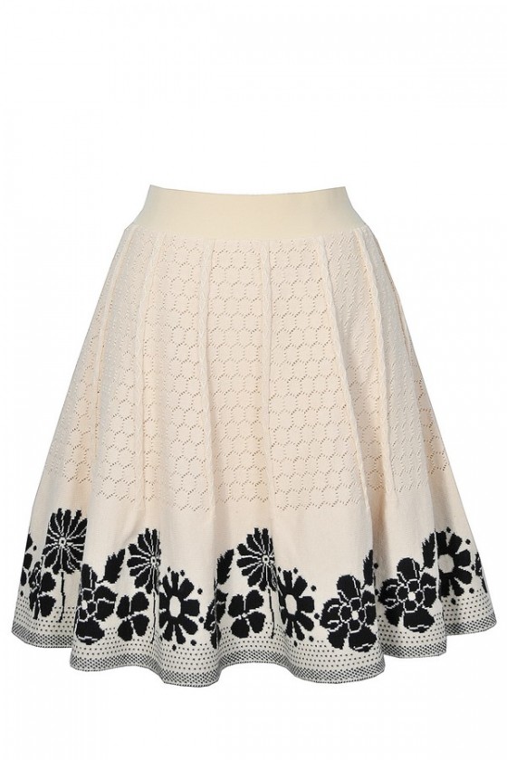 Beige skirt deals black sweater