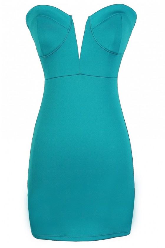 teal blue dress