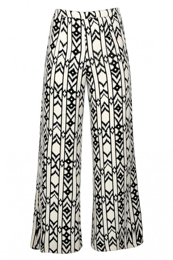 Printed wide leg on sale pants
