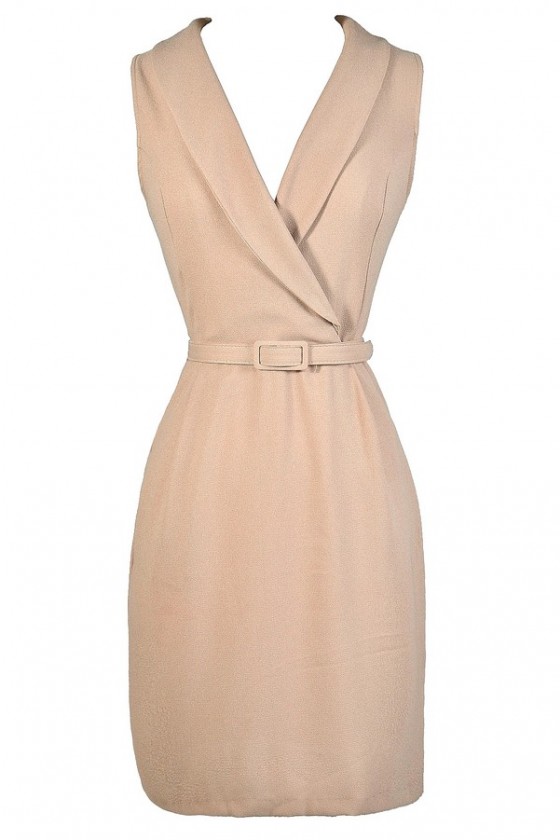 Beige business dress discount