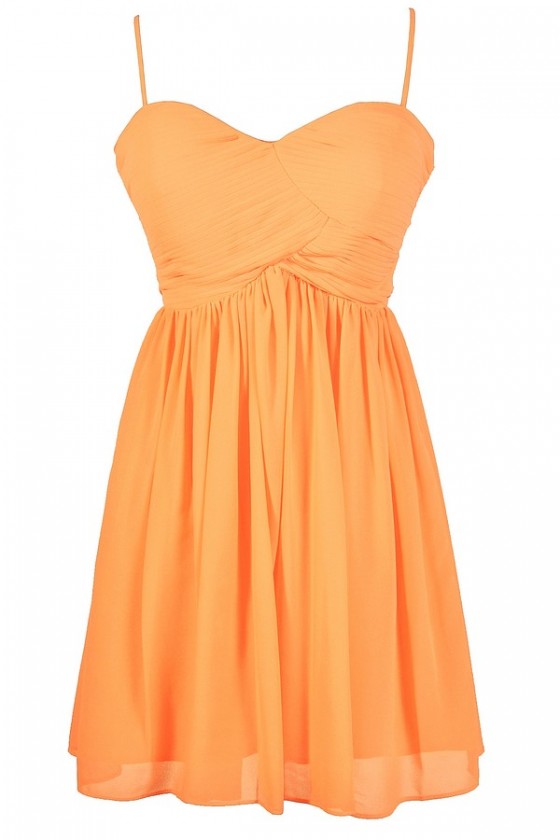 neon orange party dress