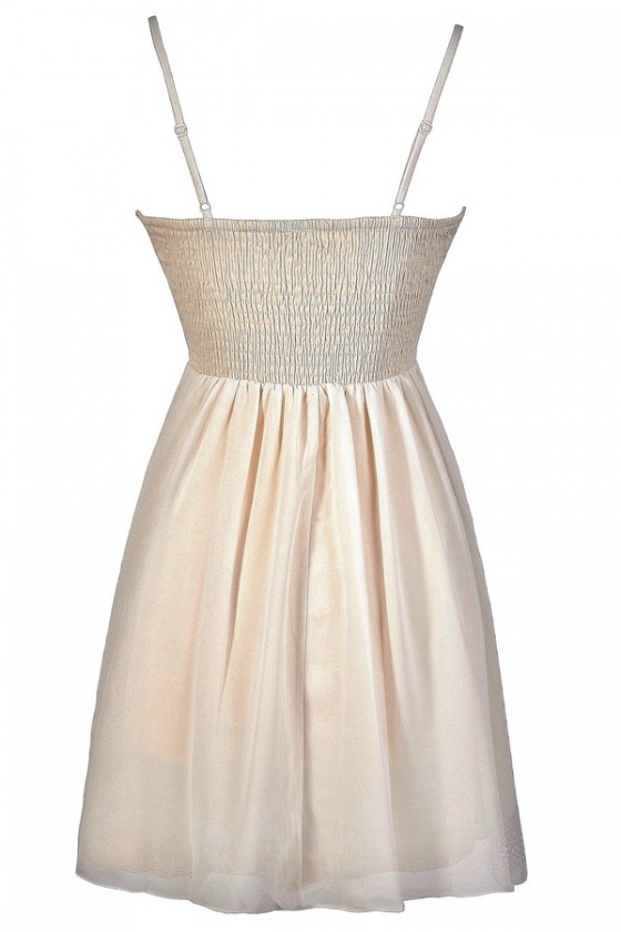 Beige A Line Dress Cute Beige Dress Beige Party Dress Off White Dress Cute Off White Dress Beige Summer Dress Beige Rehearsal Dinner Dress Beige Cocktail Dress Lily Boutique