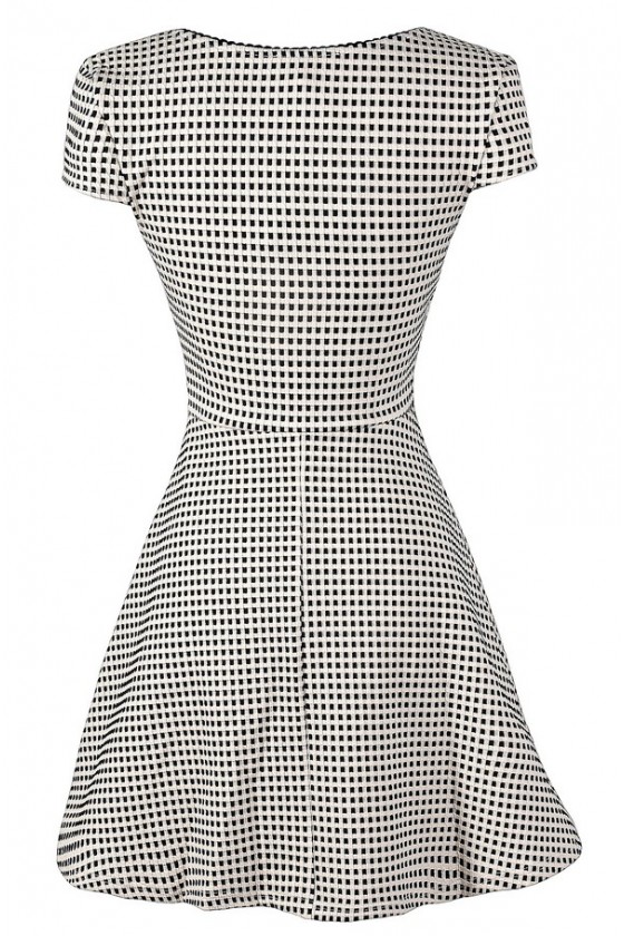 Black and White Checkered Dress Black and White Pattern Dress Black and White Geometric Dress Black and White A Line Dress Black and White Sundress Cute Black and White Dress Lily Boutique