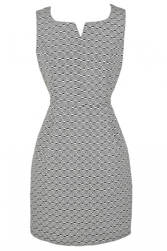 Cute Work Dress Printed Sheath Dress Business Casual Dress