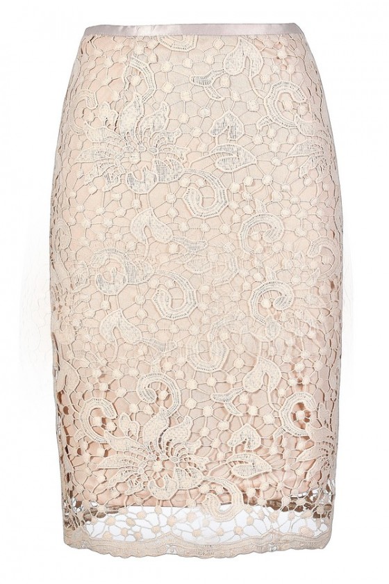 Beige lace skirt discount
