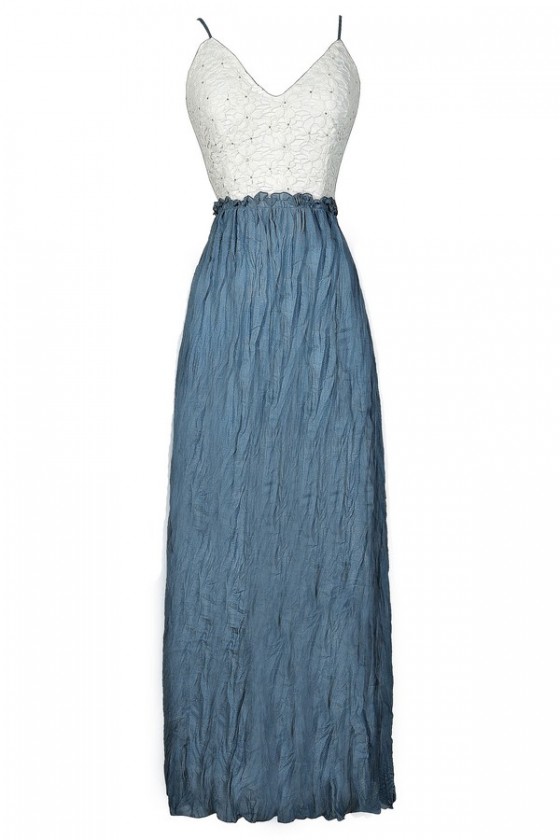 Blue And Ivory Dress Blue And Ivory Maxi Dress Cute Maxi Dress