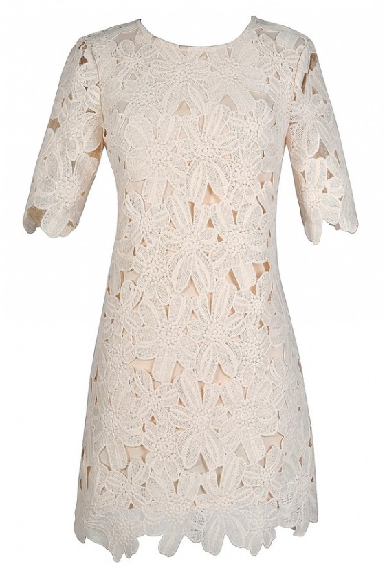 ivory sheath dress with sleeves