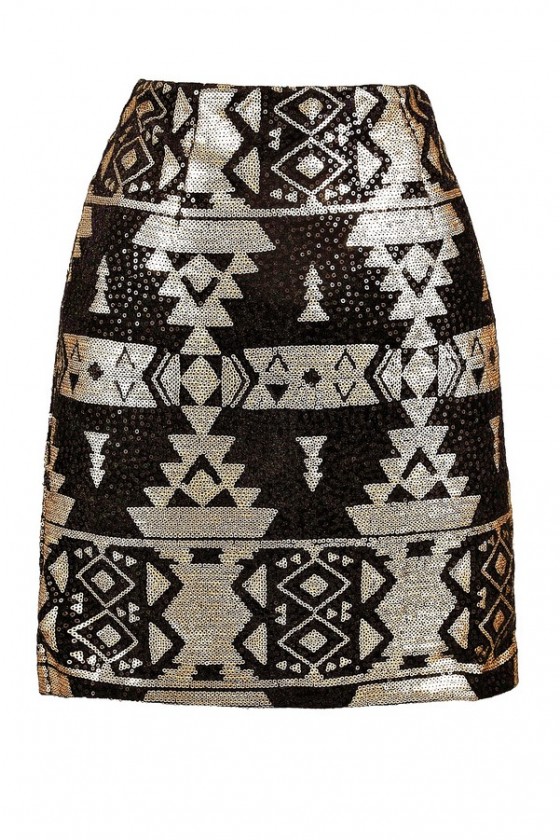 Black and gold top skirt