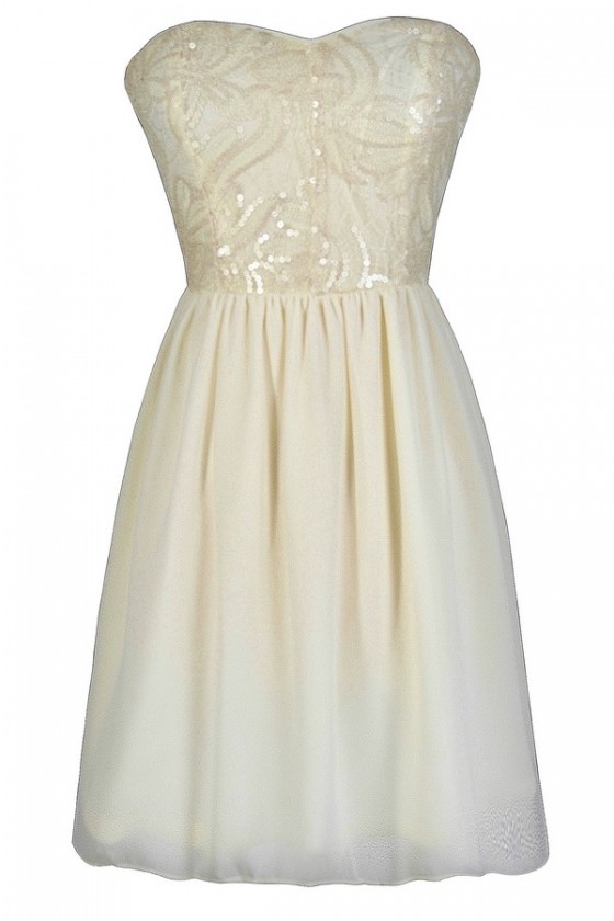 Ivory Sequin Dress, Ivory Sequin ...
