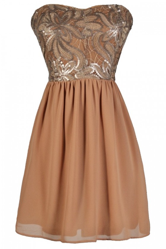 Taupe sequin deals dress