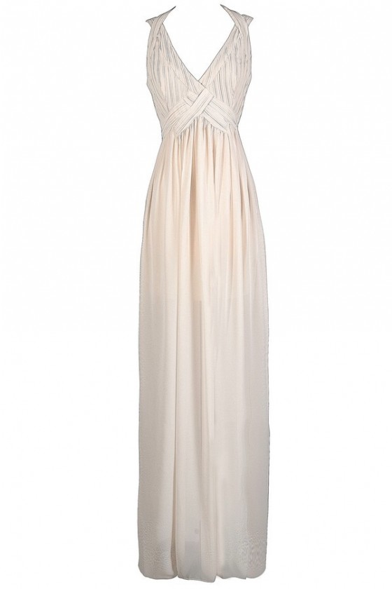 ivory chiffon maxi dress