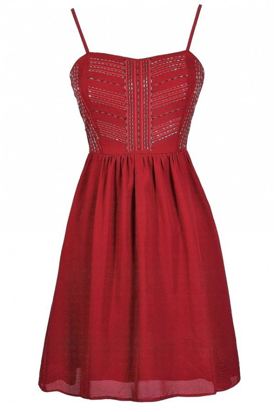 Red Party Dress Burgundy Party Dress Red Beaded Cocktail Dress Burgundy Beaded Cocktail Dress Cute Holiday Dress Cute Christmas Dress Christmas Party Dress Red A Line Dress Red Cocktail Dress Burgundy Cocktail Dress