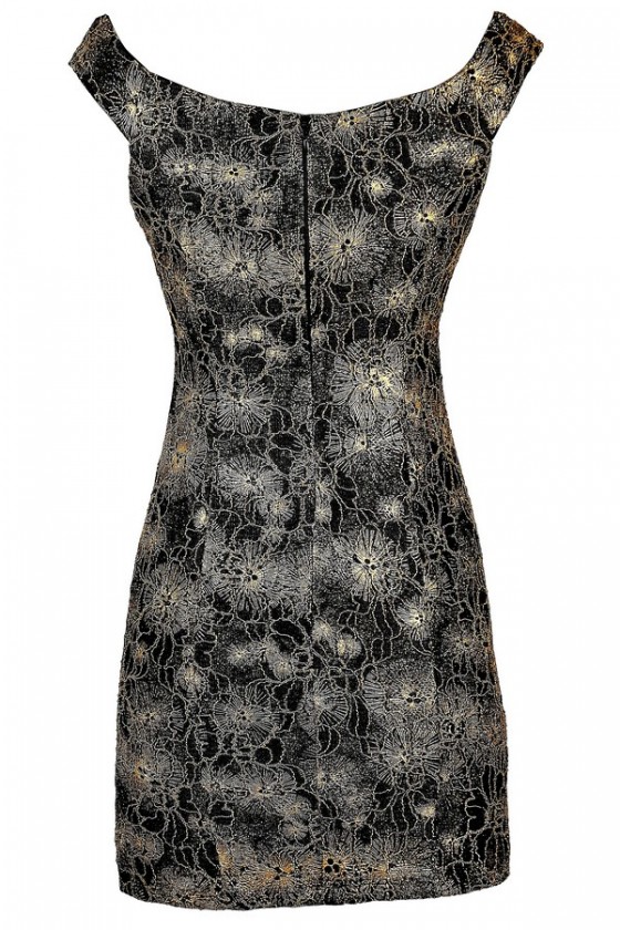 black and gold holiday dress