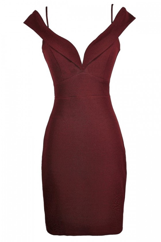 red off the shoulder pencil dress Linen Blend Red Off Shoulder Midi Dress - All Dresses